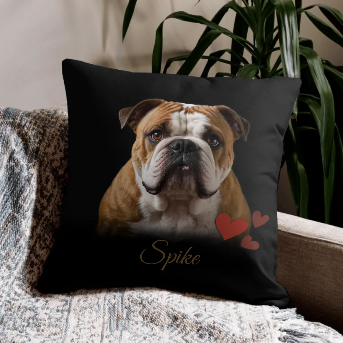 Kuschelkissen mit Hundebild – personalisiertes Haustierkissen mit Name