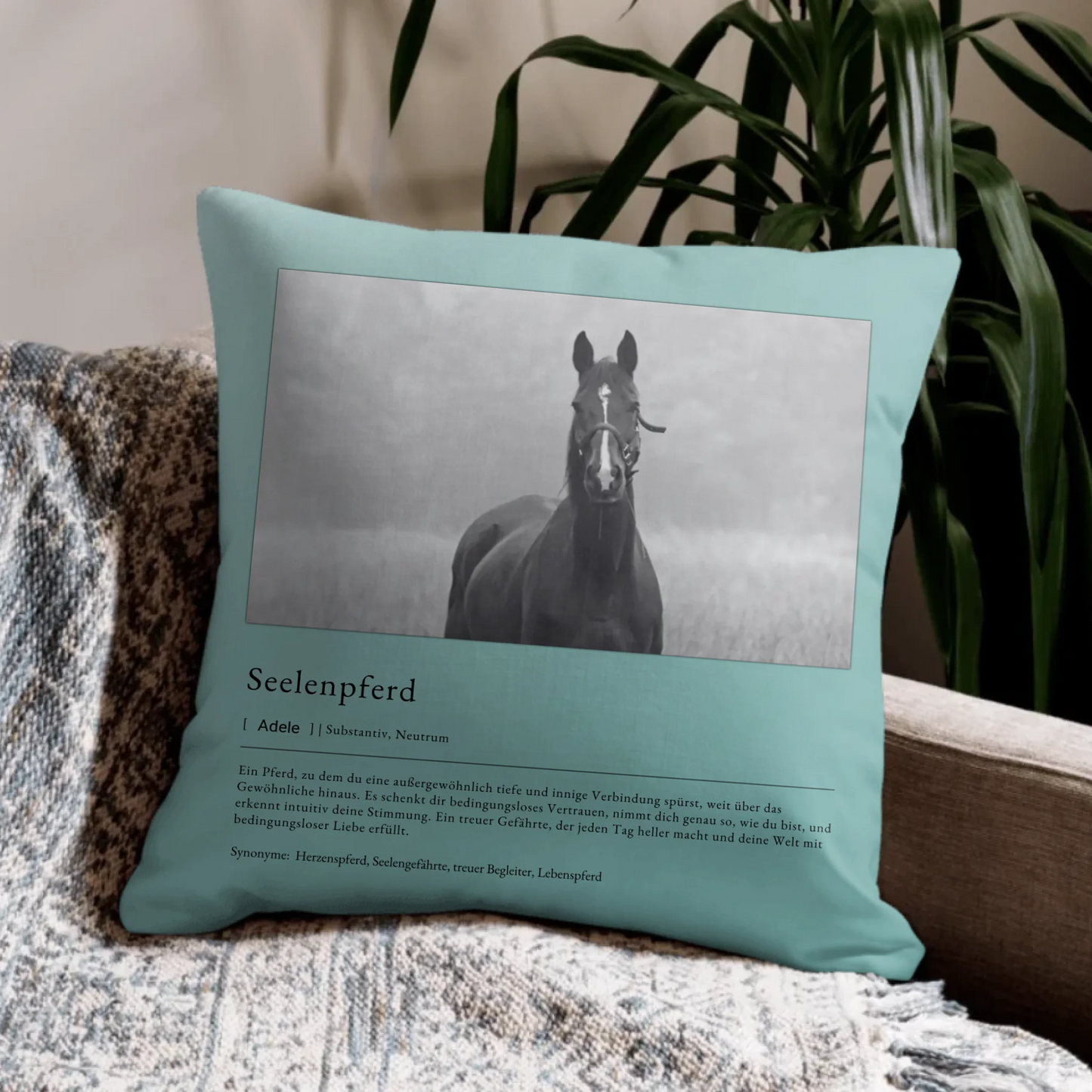 Personalisiertes Kissen - Seelenpferd Personalisiertes Kissen mit deine Pferd als Motiv. Perfekt für das eigene Zuhause oder als Geschenk. Jetzt gestalten - Seelenpferd