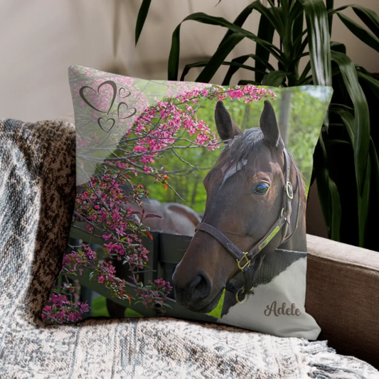 Personalisiertes Kissen - Liebling - Pferd Personalisiertes Kissen mit lieblings Foto von deinem Pferd. Hochwertige Qualität aus Baumwolle, premium Druck. Für dich oder als Geschenk