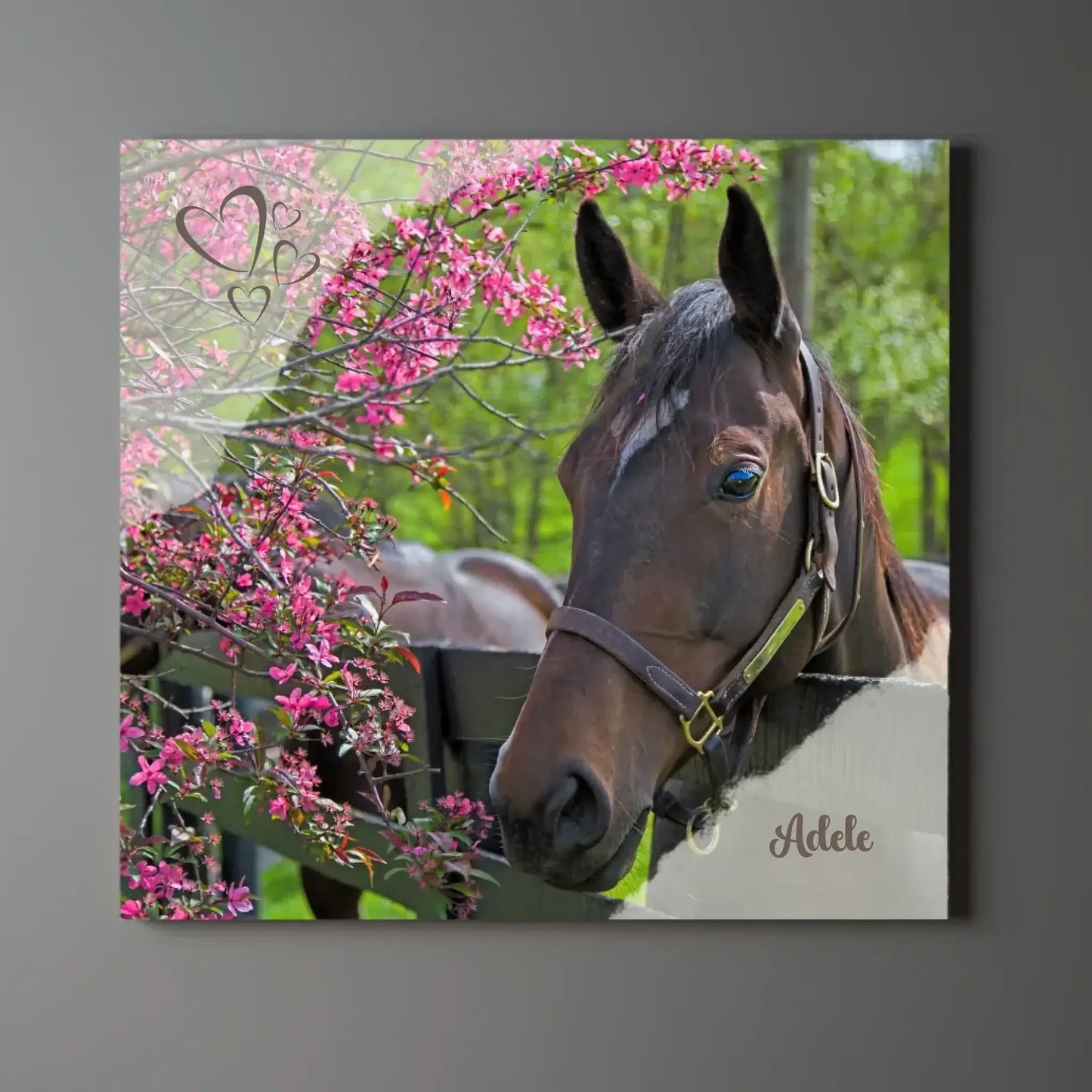 lieblingsbild vom pferd auf eine Leinwand – personalisiertes pferdegeschenk