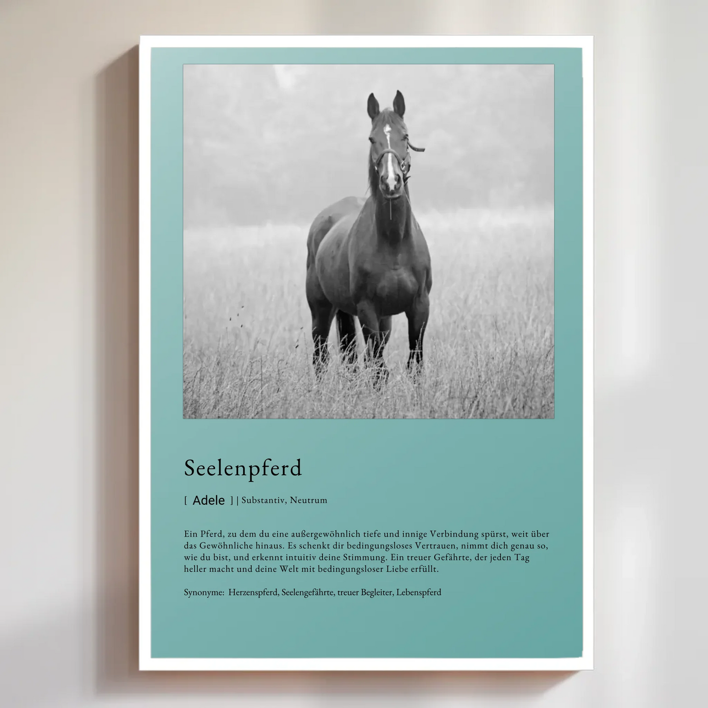 Fotoposter mit Seelentier-Bedeutung – personalisiert für dein Pferd, deinen Hund oder deine Katze