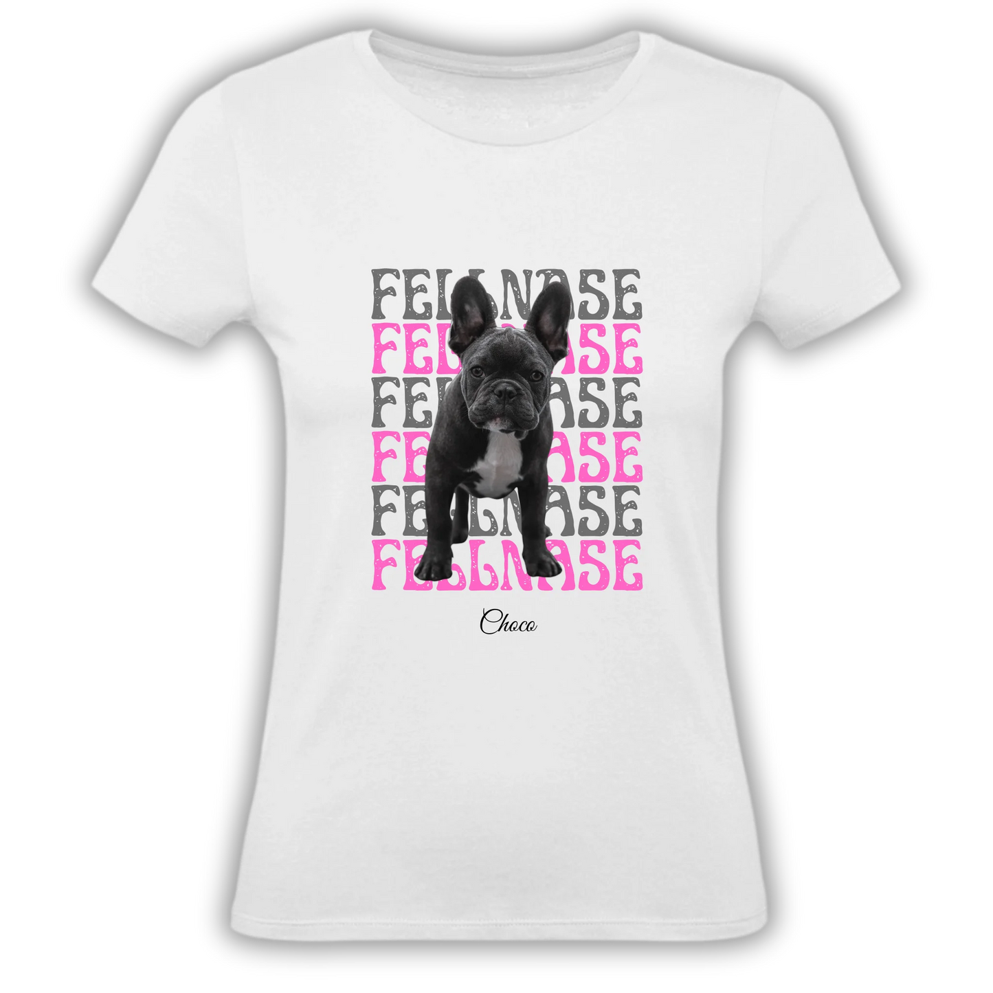 Personalisiertes T-Shirt "Fellnase" Trag dein Lieblingsbild immer bei dir – personalisiertes T-Shirt mit deinem Hund. Hochwertiger Druck, individuell gestaltet, in wenigen Tagen geliefert.