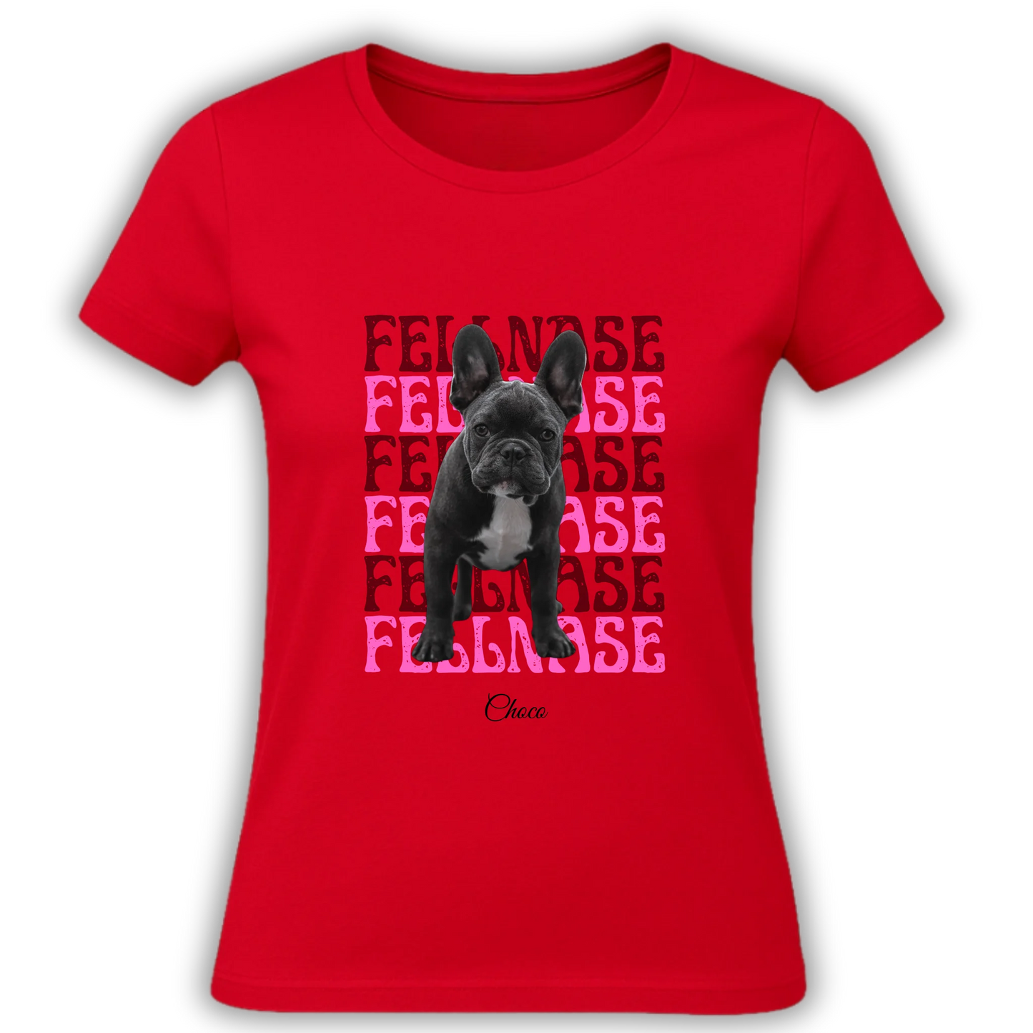 Personalisiertes T-Shirt "Fellnase" Trag dein Lieblingsbild immer bei dir – personalisiertes T-Shirt mit deinem Hund. Hochwertiger Druck, individuell gestaltet, in wenigen Tagen geliefert.