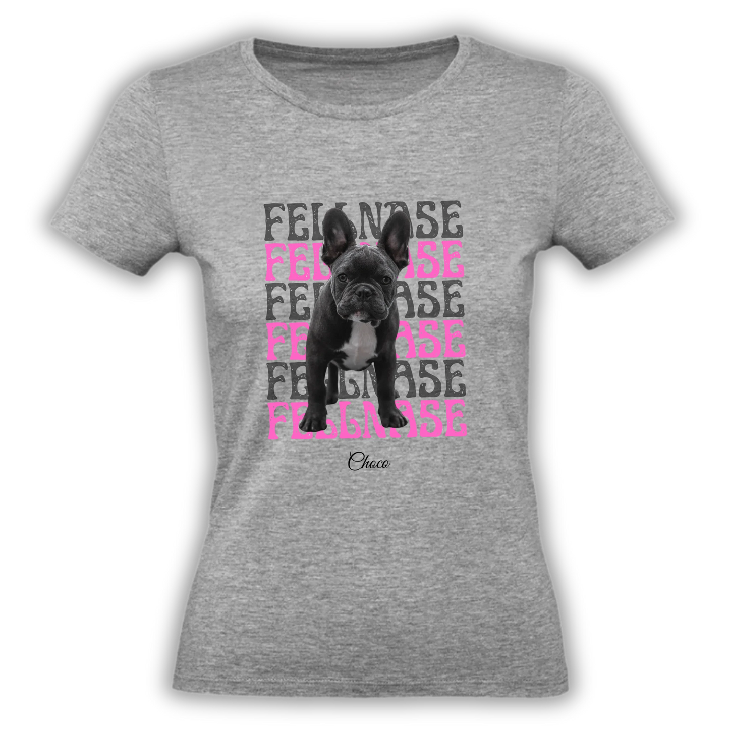 Personalisiertes T-Shirt "Fellnase" Trag dein Lieblingsbild immer bei dir – personalisiertes T-Shirt mit deinem Hund. Hochwertiger Druck, individuell gestaltet, in wenigen Tagen geliefert.