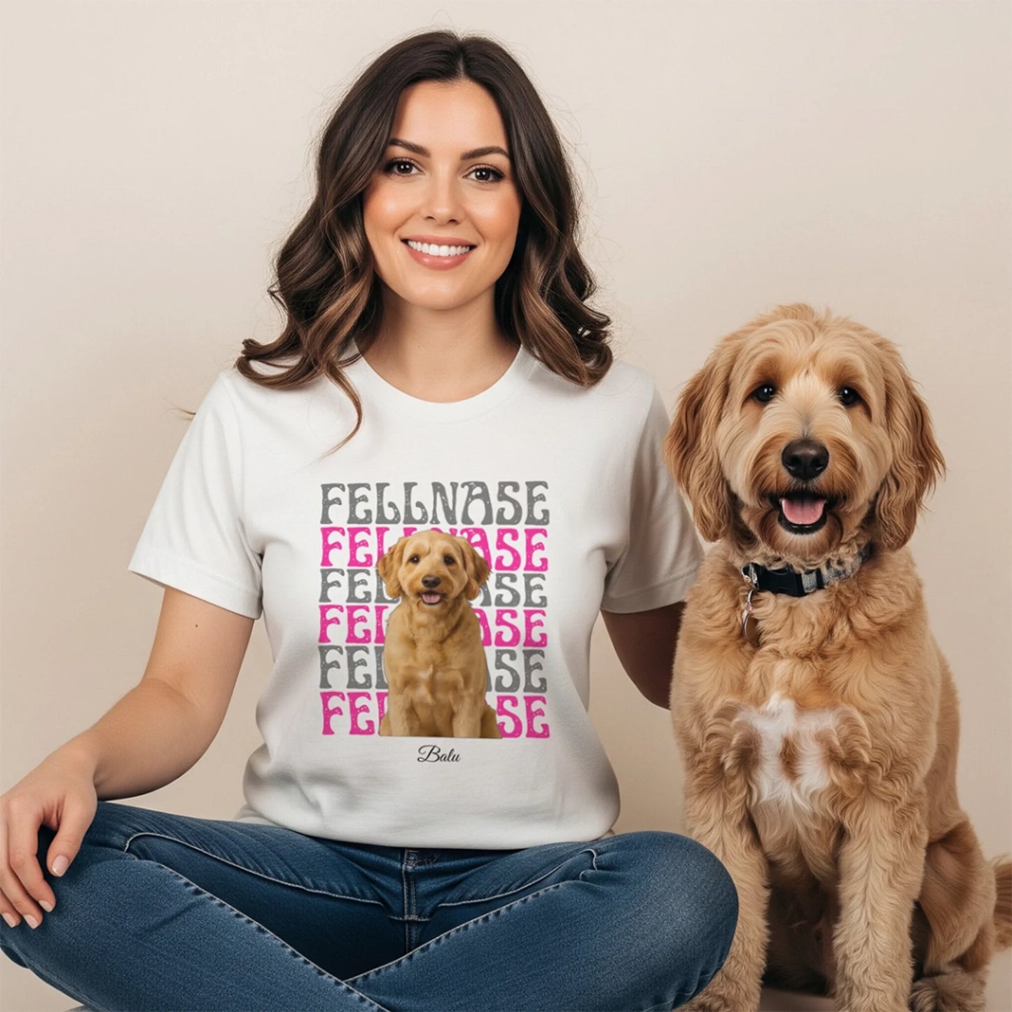 Personalisiertes T-Shirt "Fellnase" Trag dein Lieblingsbild immer bei dir – personalisiertes T-Shirt mit deinem Hund. Hochwertiger Druck, individuell gestaltet, in wenigen Tagen geliefert.