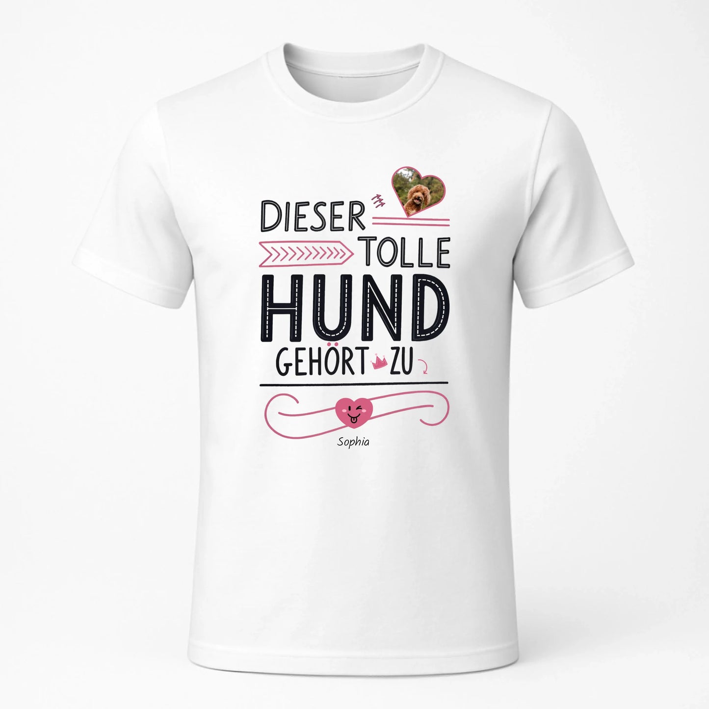 Personalisiertes T-Shirt "Dieser tolle Hund gehört zu" Deine Fellnase als personalisiertes T-Shirt – hochwertig bedruckt und in 3–6 Tagen bei dir. Jetzt gestalten und ein einzigartiges Shirt sichern.