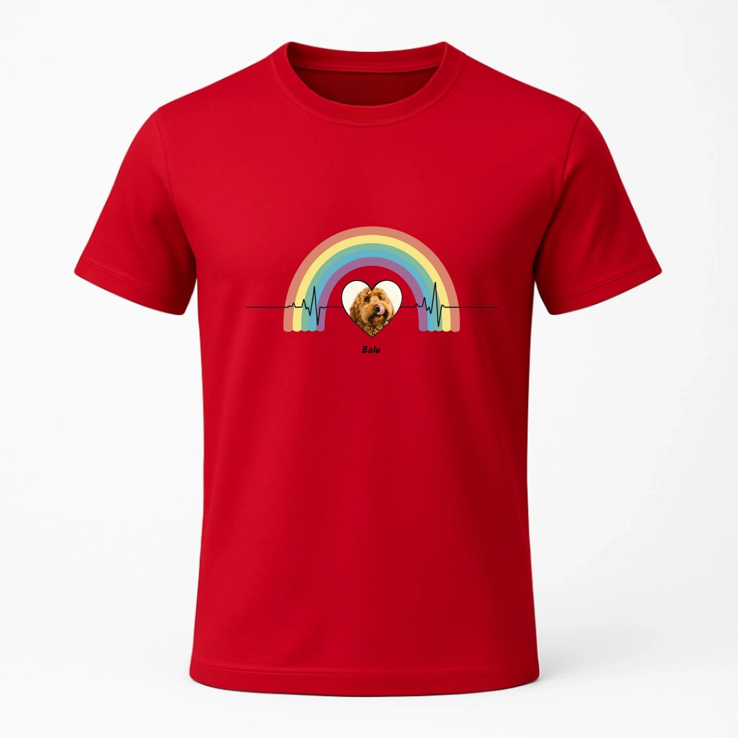 Personalisiertes T-shirt "Herzschlag Hund" Personalisiertes T-Shirt mit Herzschlag Hund – einzigartiges Geschenk für Haustier-Liebhaber. Gestalte dein Shirt mit Herz & Pfote individuell.