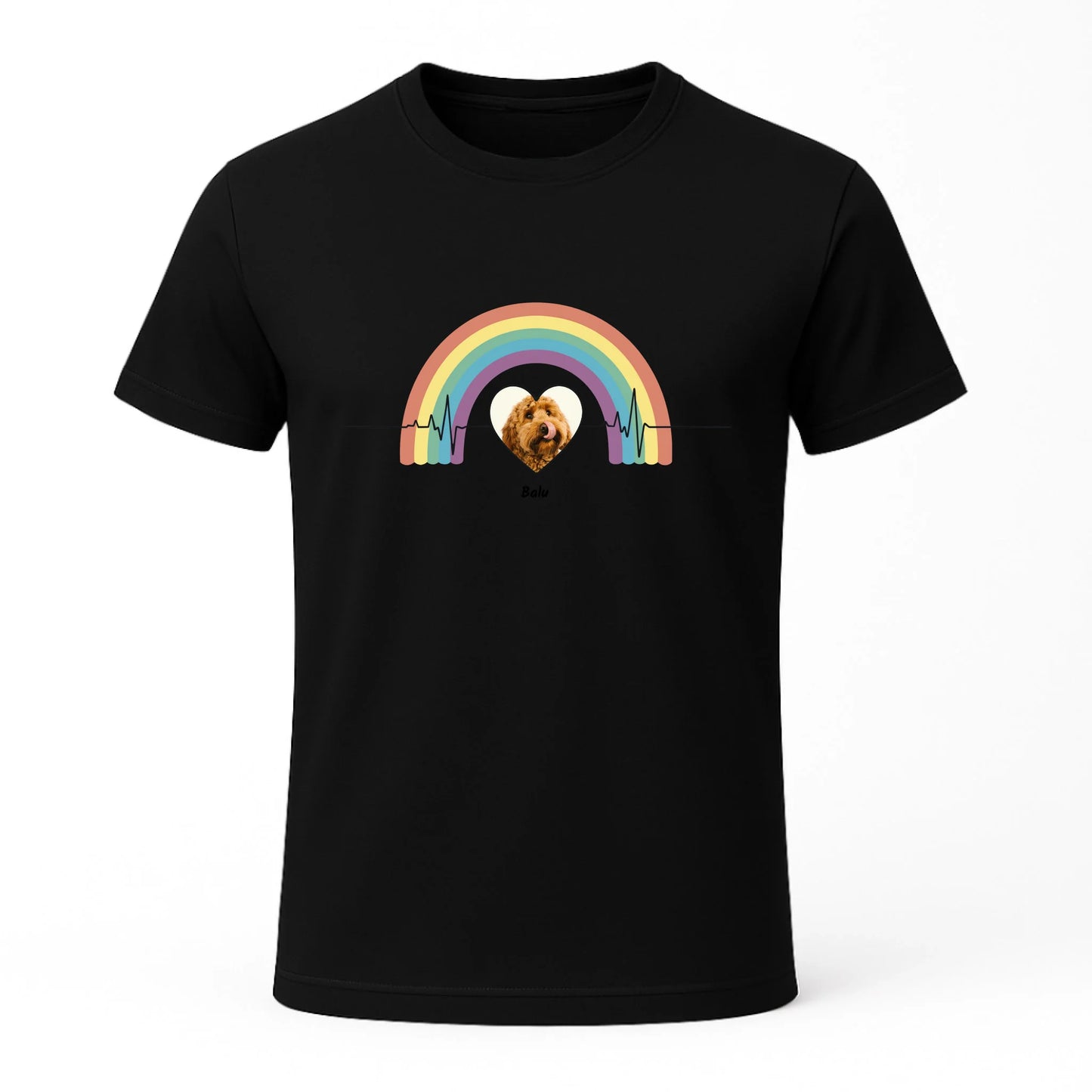 Personalisiertes T-shirt "Herzschlag Hund" Personalisiertes T-Shirt mit Herzschlag Hund – einzigartiges Geschenk für Haustier-Liebhaber. Gestalte dein Shirt mit Herz & Pfote individuell.