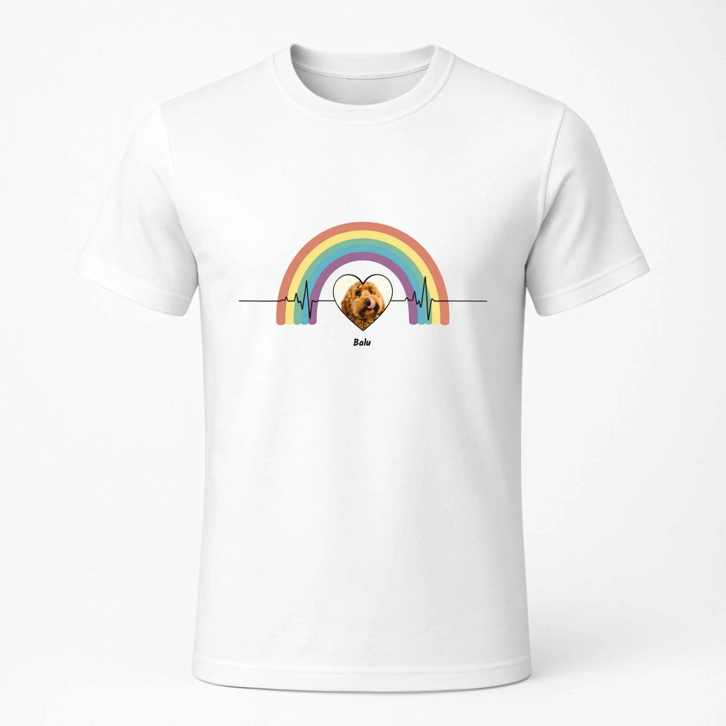 Personalisiertes T-shirt "Herzschlag Hund" Personalisiertes T-Shirt mit Herzschlag Hund – einzigartiges Geschenk für Haustier-Liebhaber. Gestalte dein Shirt mit Herz & Pfote individuell.