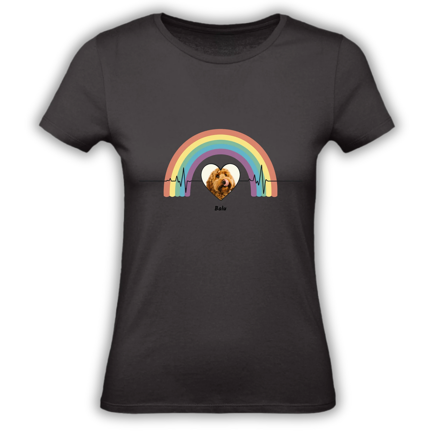 Personalisiertes T-shirt "Herzschlag Hund" Personalisiertes T-Shirt mit Herzschlag Hund – einzigartiges Geschenk für Haustier-Liebhaber. Gestalte dein Shirt mit Herz & Pfote individuell.