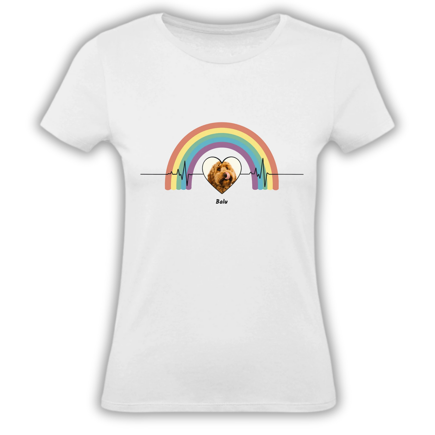Personalisiertes T-shirt "Herzschlag Hund" Personalisiertes T-Shirt mit Herzschlag Hund – einzigartiges Geschenk für Haustier-Liebhaber. Gestalte dein Shirt mit Herz & Pfote individuell.