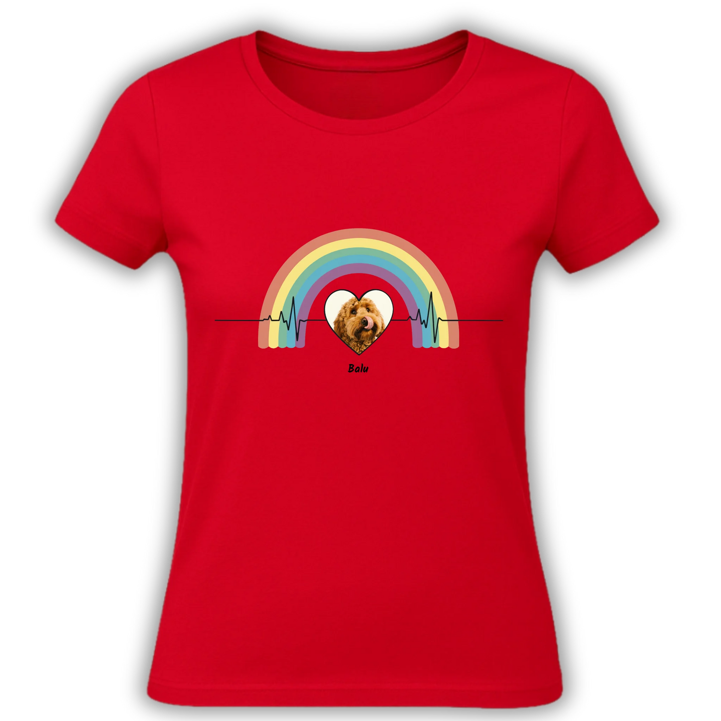 Personalisiertes T-shirt "Herzschlag Hund" Personalisiertes T-Shirt mit Herzschlag Hund – einzigartiges Geschenk für Haustier-Liebhaber. Gestalte dein Shirt mit Herz & Pfote individuell.