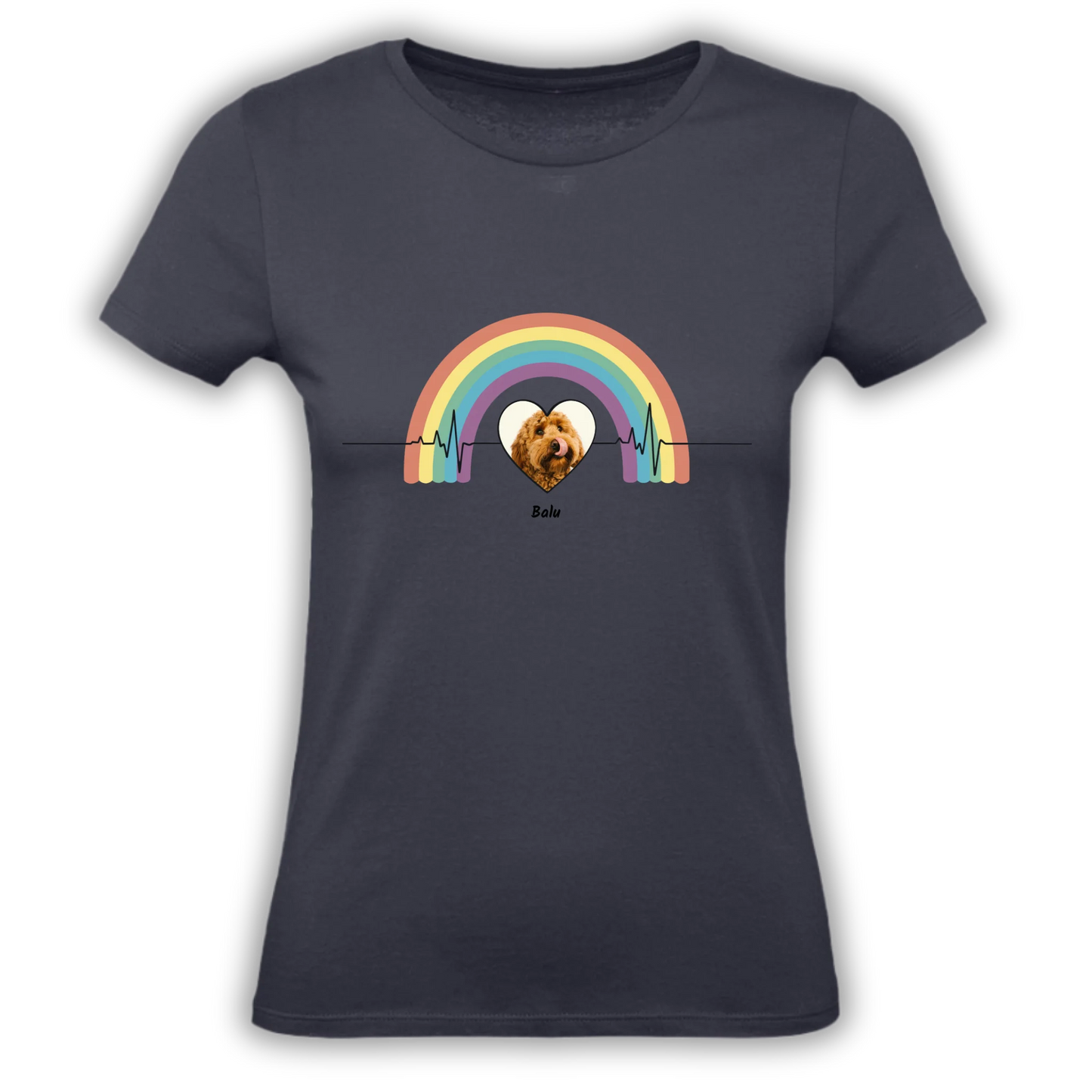 Personalisiertes T-shirt "Herzschlag Hund" Personalisiertes T-Shirt mit Herzschlag Hund – einzigartiges Geschenk für Haustier-Liebhaber. Gestalte dein Shirt mit Herz & Pfote individuell.