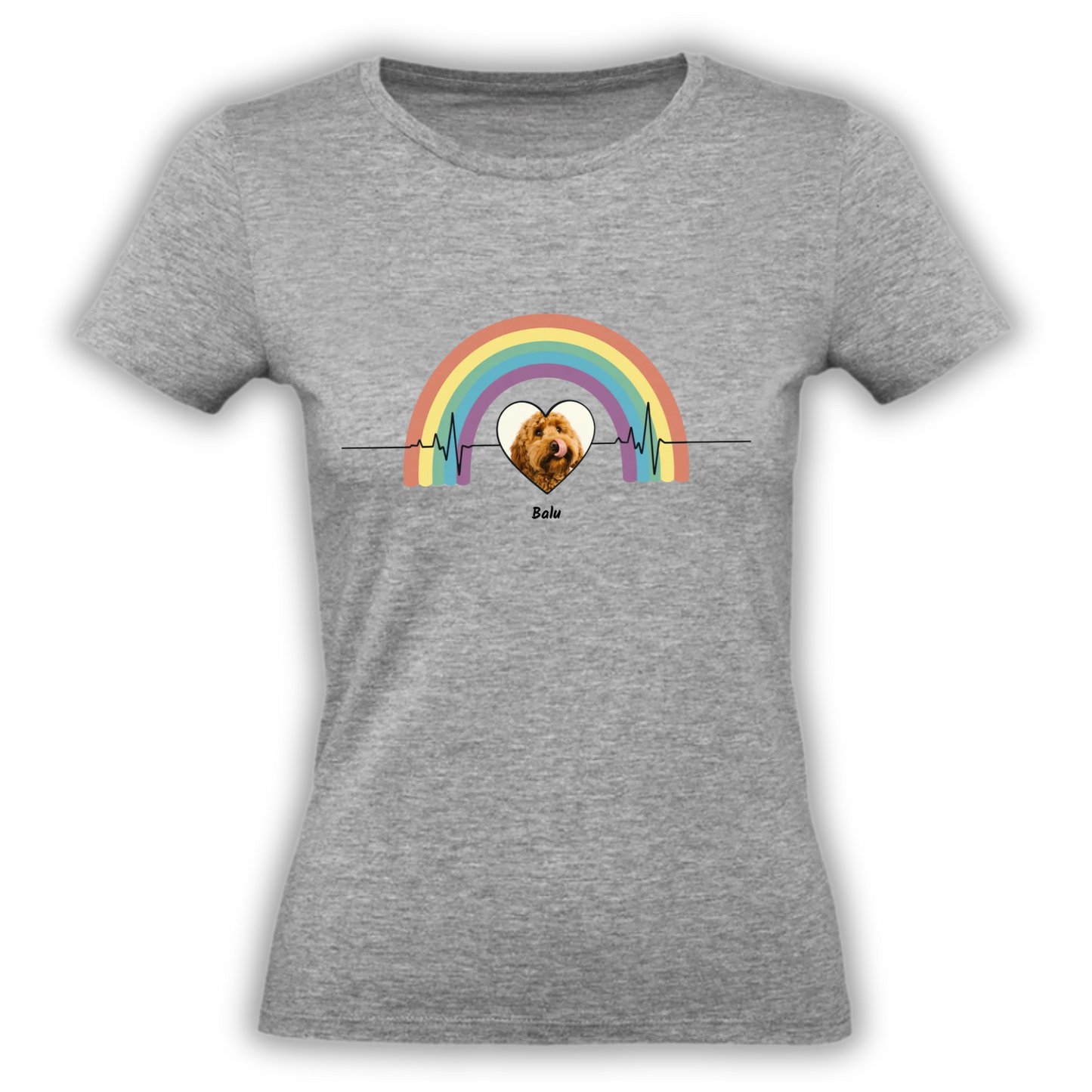 Personalisiertes T-shirt "Herzschlag Hund" Personalisiertes T-Shirt mit Herzschlag Hund – einzigartiges Geschenk für Haustier-Liebhaber. Gestalte dein Shirt mit Herz & Pfote individuell.