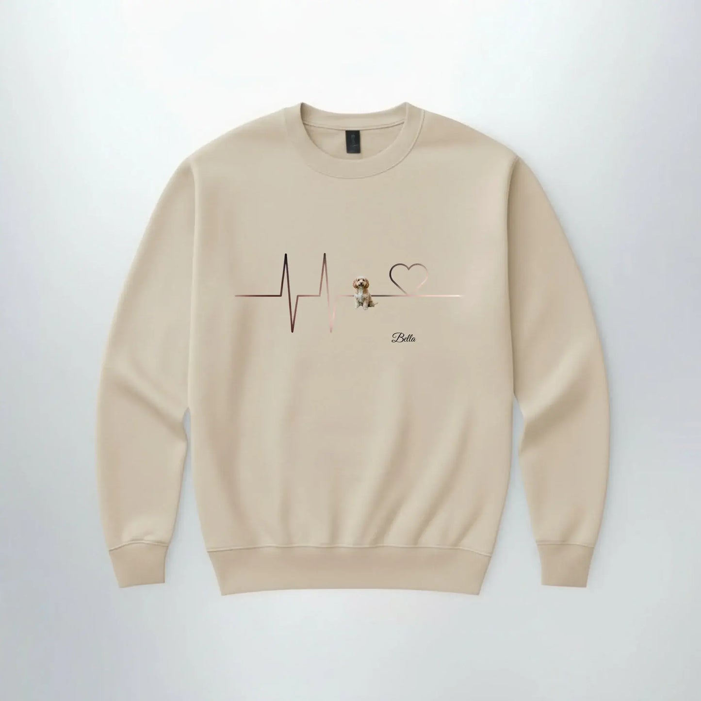Sweater Herzschlag Haustier in warmem Beige