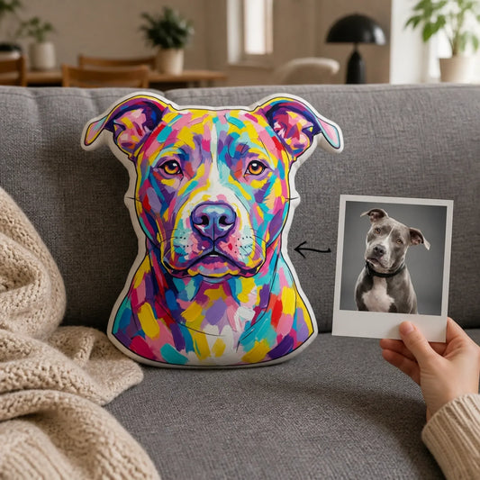 Personalisiertes Formkissen Hund in Hundeform als Geschenk im Wohnzimmer