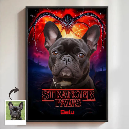 Personalisiertes Poster "Stranger Paws" für Hunde- und Katzenliebhaber – ein tolles Geschenk für Haustierbesitzer.