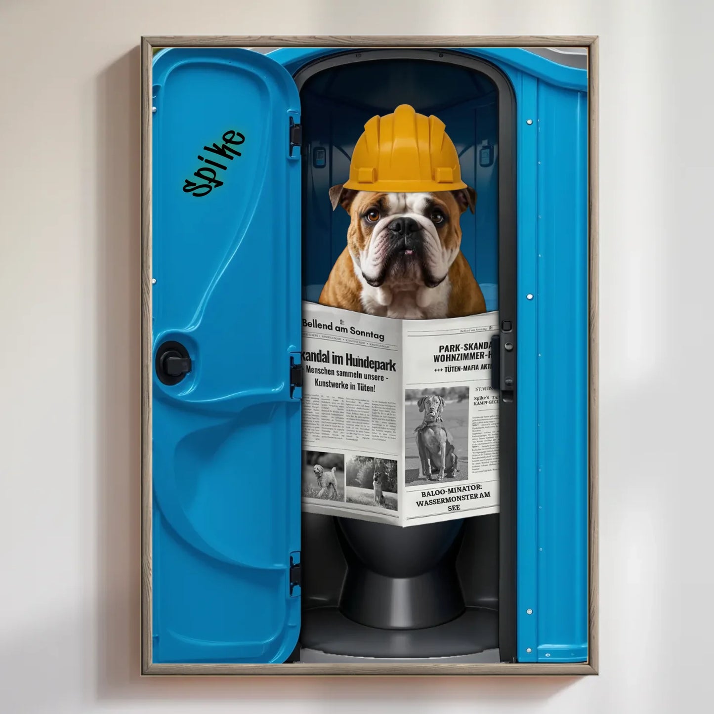 Witzige Geschenkidee für Hundebesitzer – personalisiertes Poster mit Klo-Motiv
