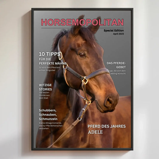 personalisiertes pferdeposter im magazin-stil – horsemopolitan mit deinem Pferd 