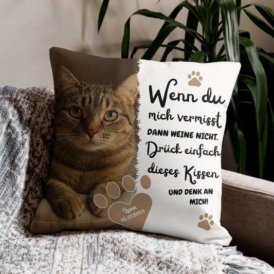 drück mich kissen katze mit foto und spruch – haustier kissen gestalten