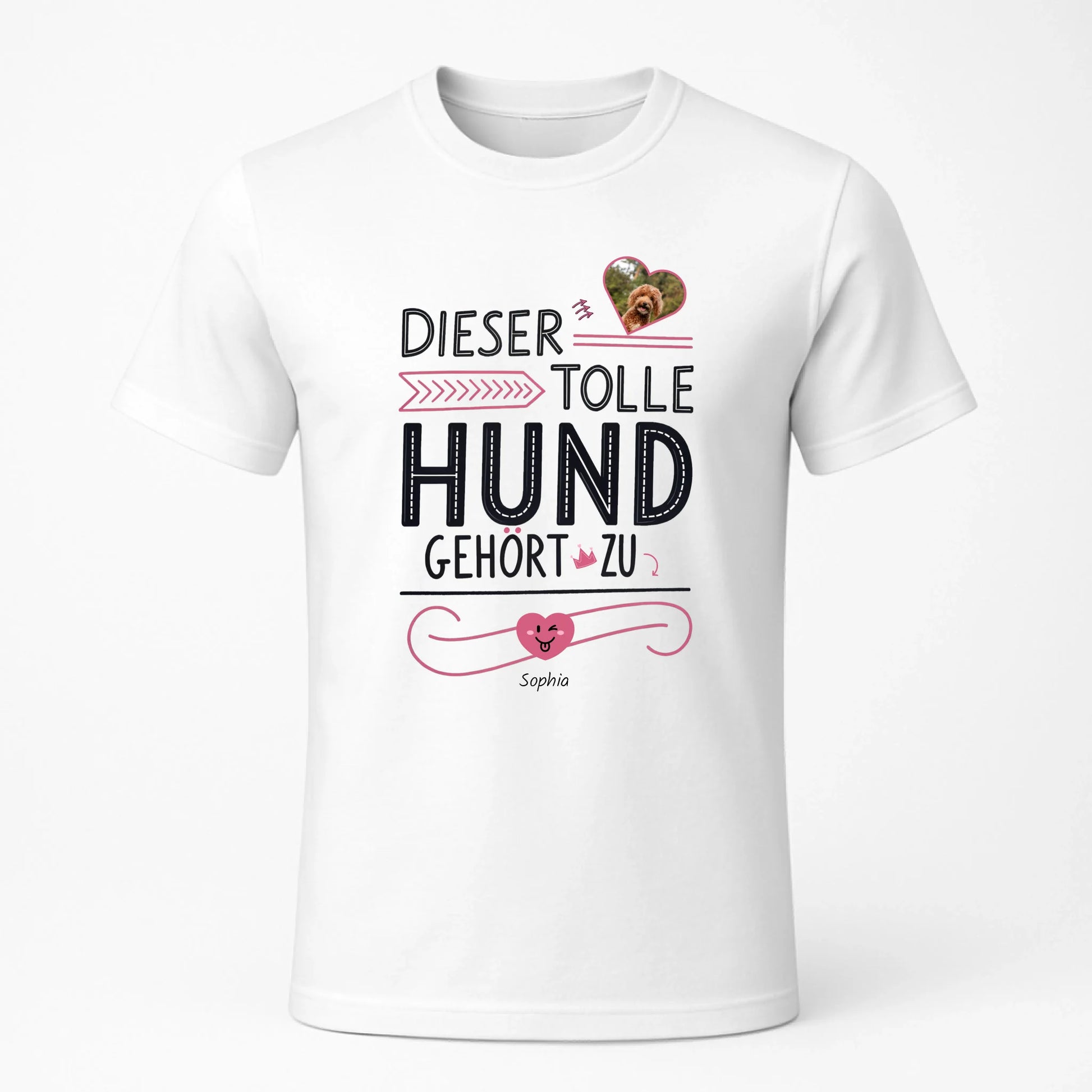 Personalisiertes T-Shirt "Dieser tolle Hund gehört zu" Deine Fellnase als personalisiertes T-Shirt – hochwertig bedruckt und in 3–6 Tagen bei dir. Jetzt gestalten und ein einzigartiges Shirt sichern.