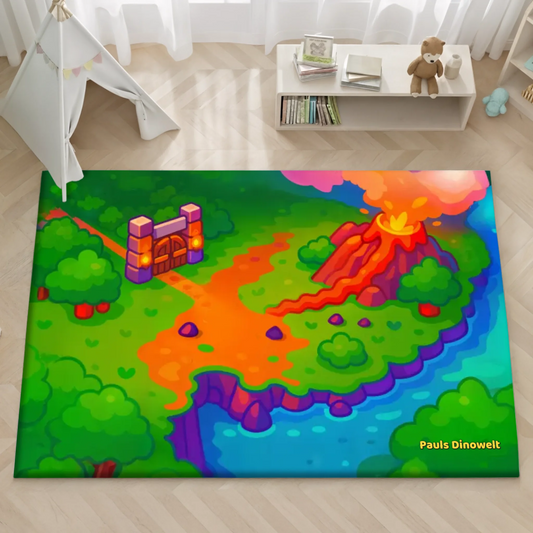Personalisierter Spielzeugteppich – perfekt für Dinosaurier Spielzeug und Dinowelt (Farbig)