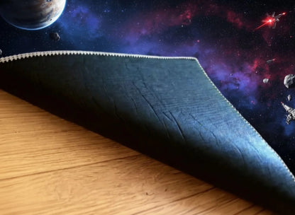 Personalisierter Spielzeugteppich – perfekt für Piraten und Piratenschiff – Kinderspielzeug im Weltraumdesign.