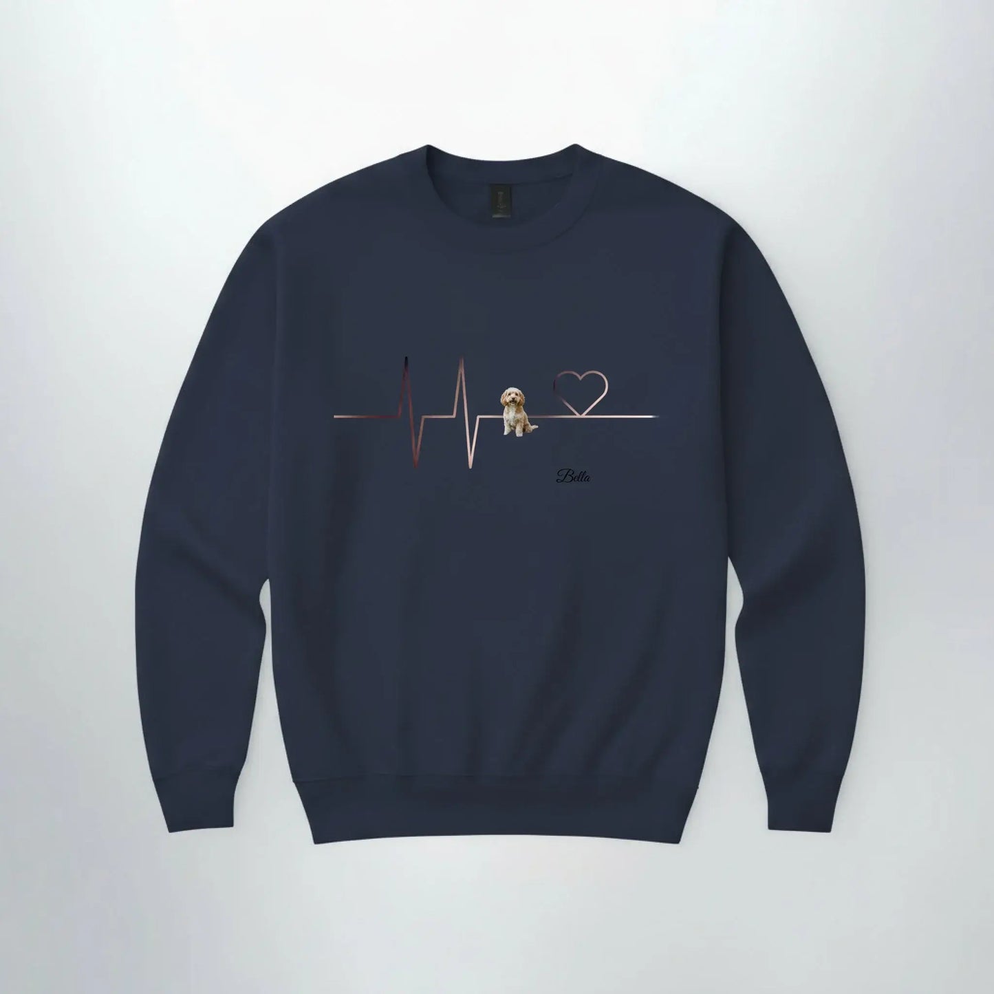 Sweater Herzschlag Haustier in Dunkelblau