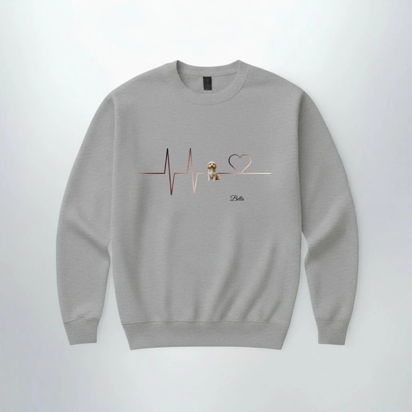 Sweater Herzschlag Haustier in Grau
