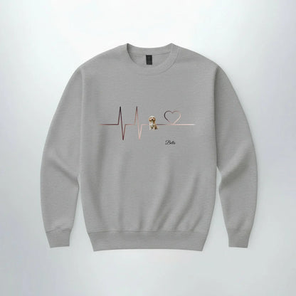 Sweater Herzschlag Haustier in Grau