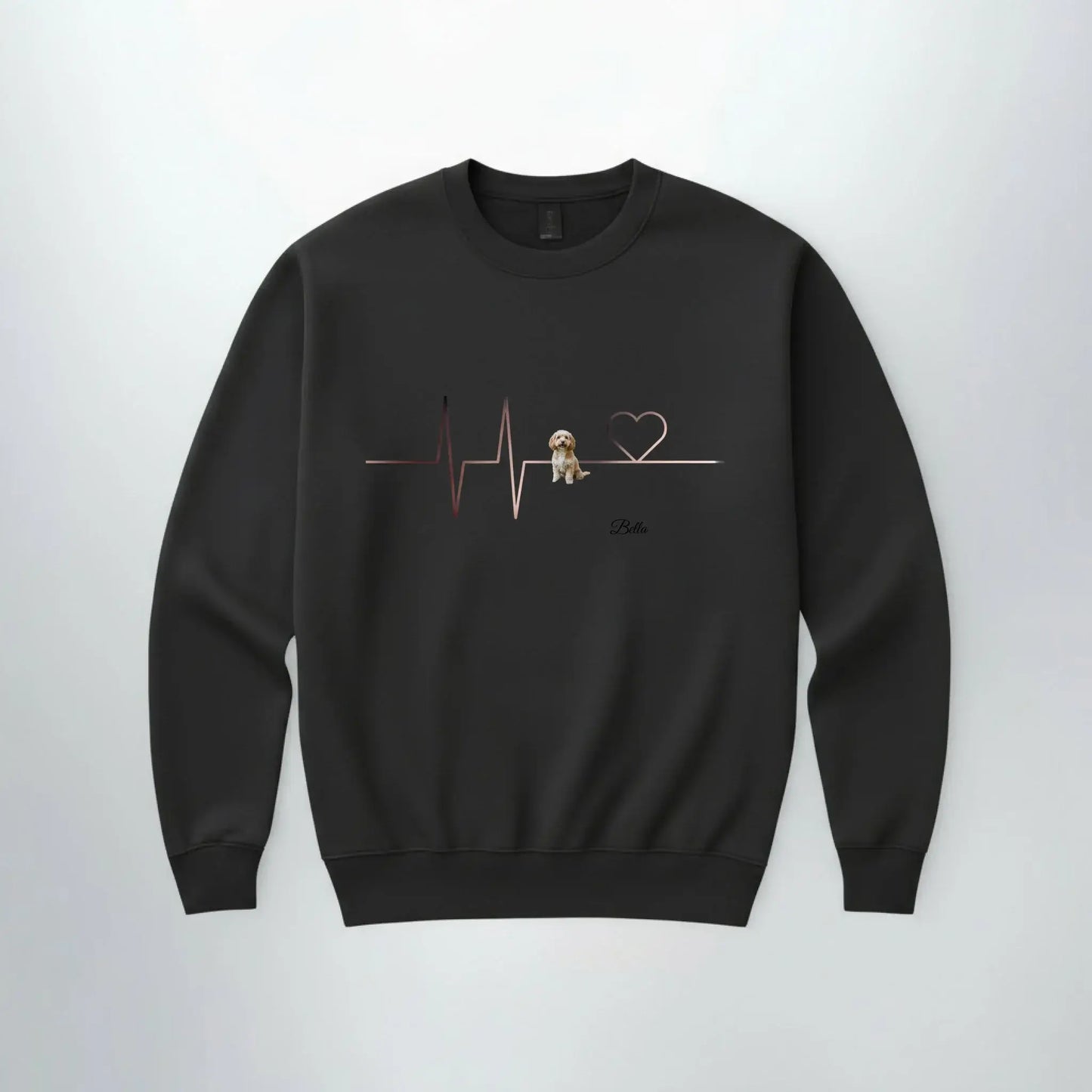Sweater Herzschlag Haustier in Anthrazit