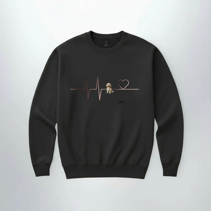 Sweater Herzschlag Haustier in Anthrazit