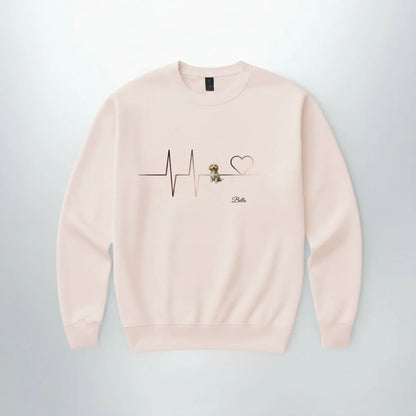 Sweater Herzschlag Haustier in zartem Rose
