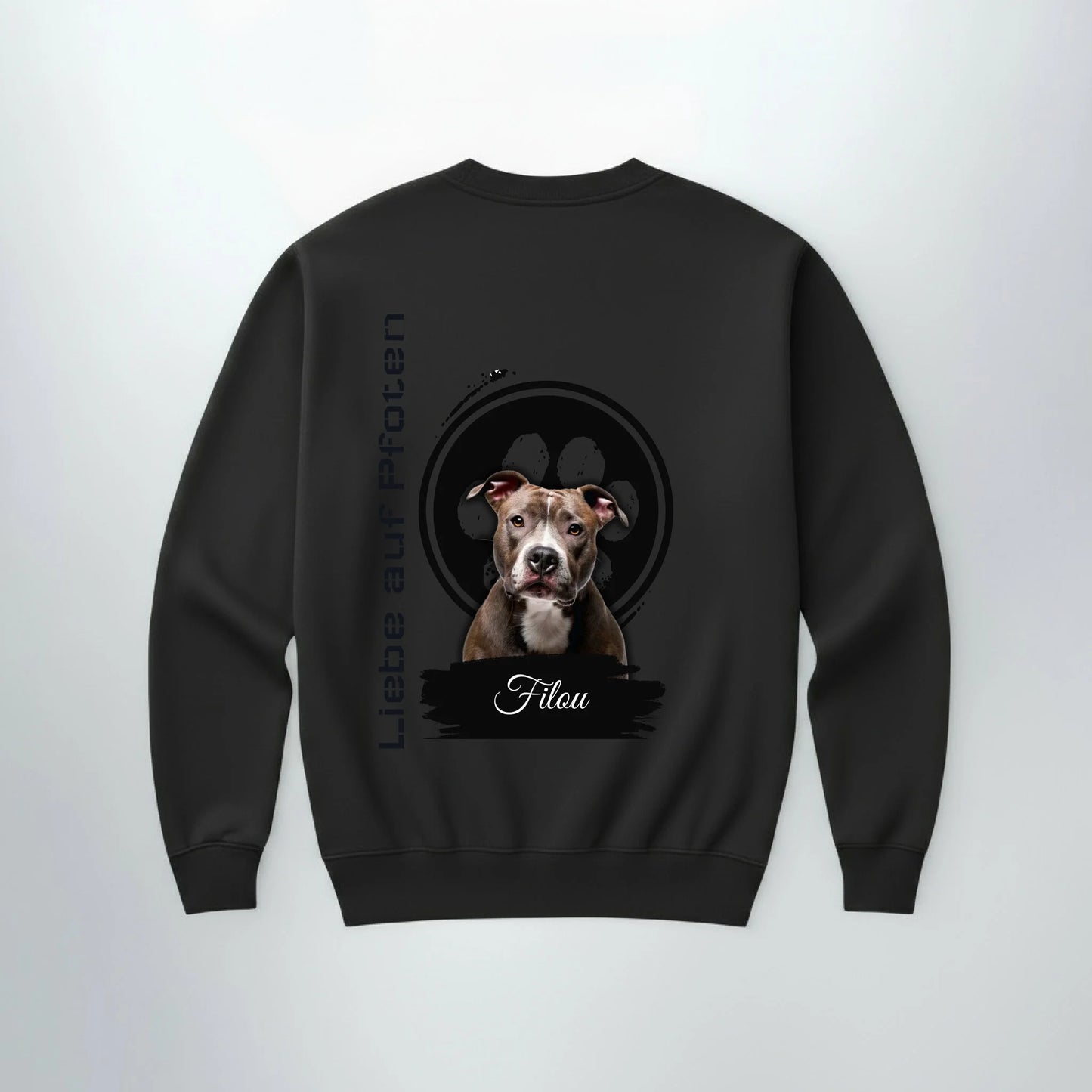 Sweater Liebe auf Pfoten mit Hundemotiv auf dem Ruecken