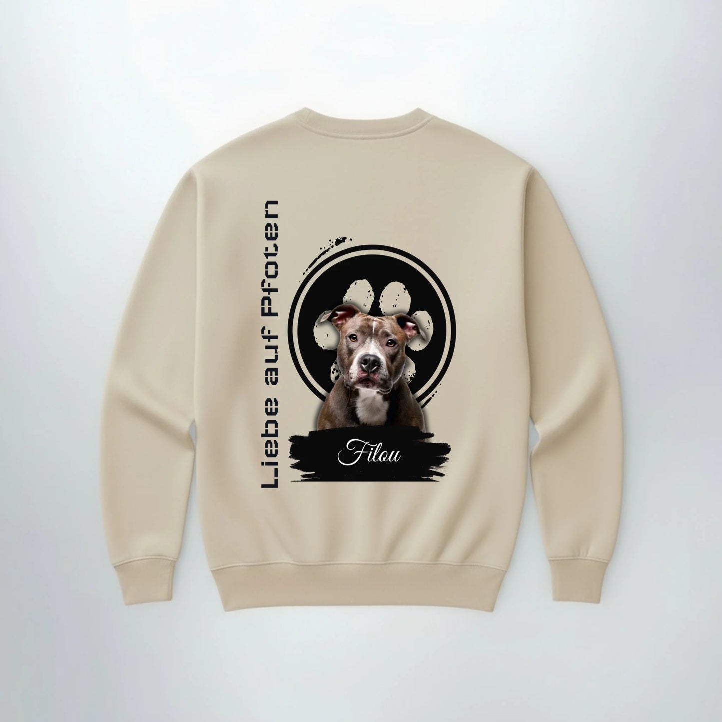 Sweater Liebe auf Pfoten mit Backprint fuer Hundebesitzer