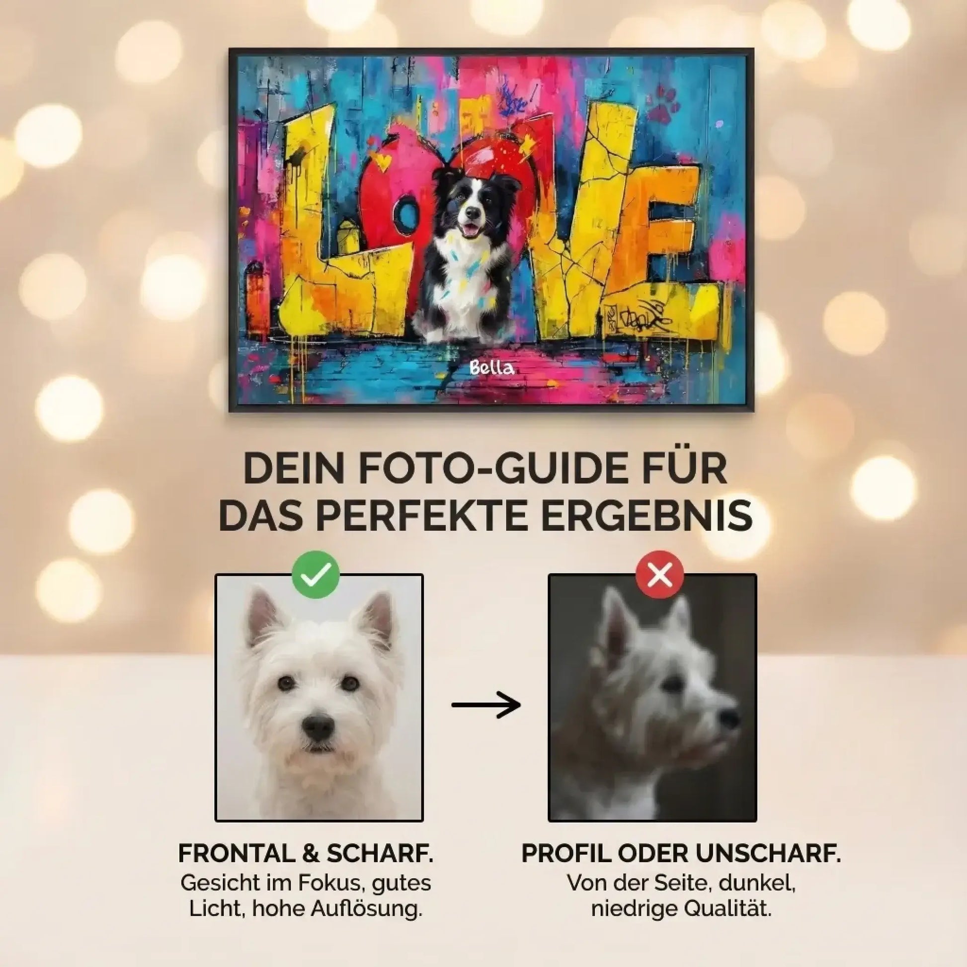 Personalisiertes Poster - "Love" Katzenbesitzer mit Anleitung für perfekte Fotos