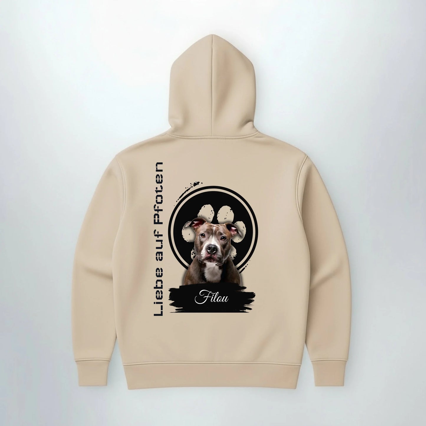 Hoodie Liebe auf Pfoten mit Backprint, Rueckseite