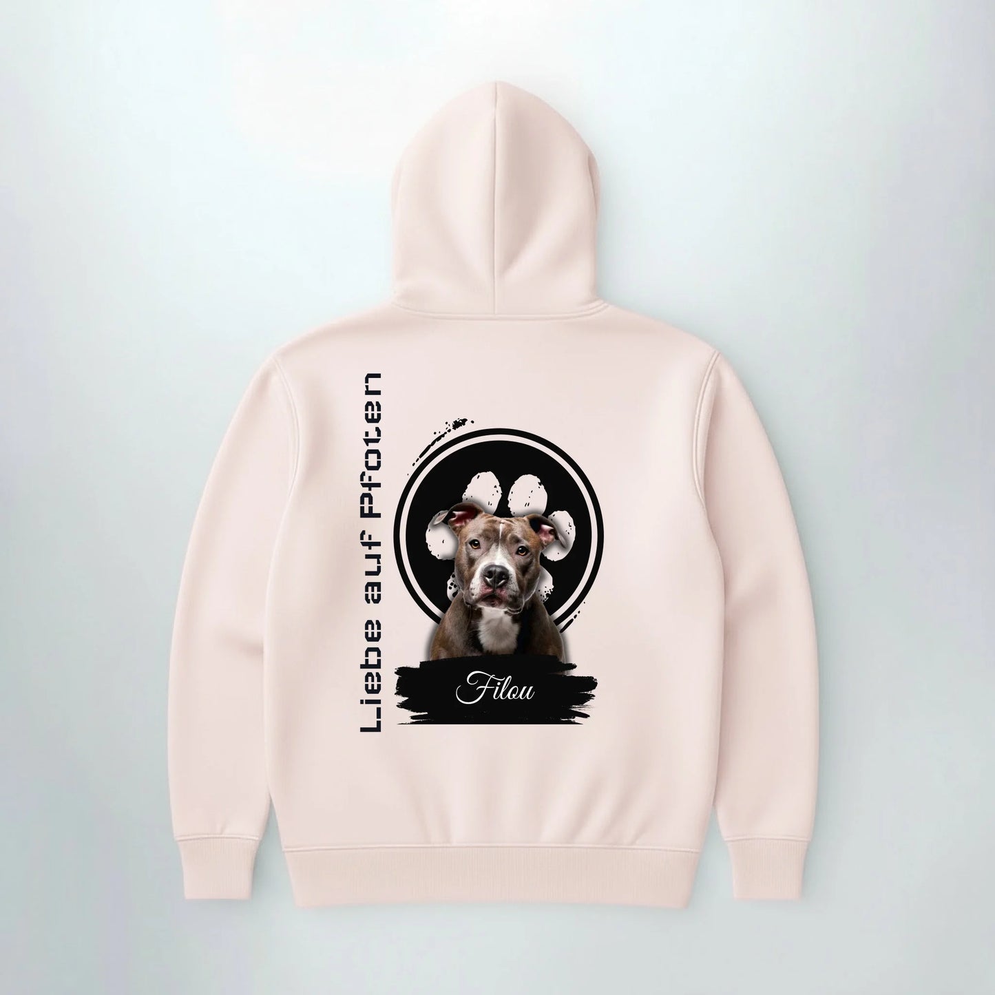 Hoodie Liebe auf Pfoten in zartem Rose