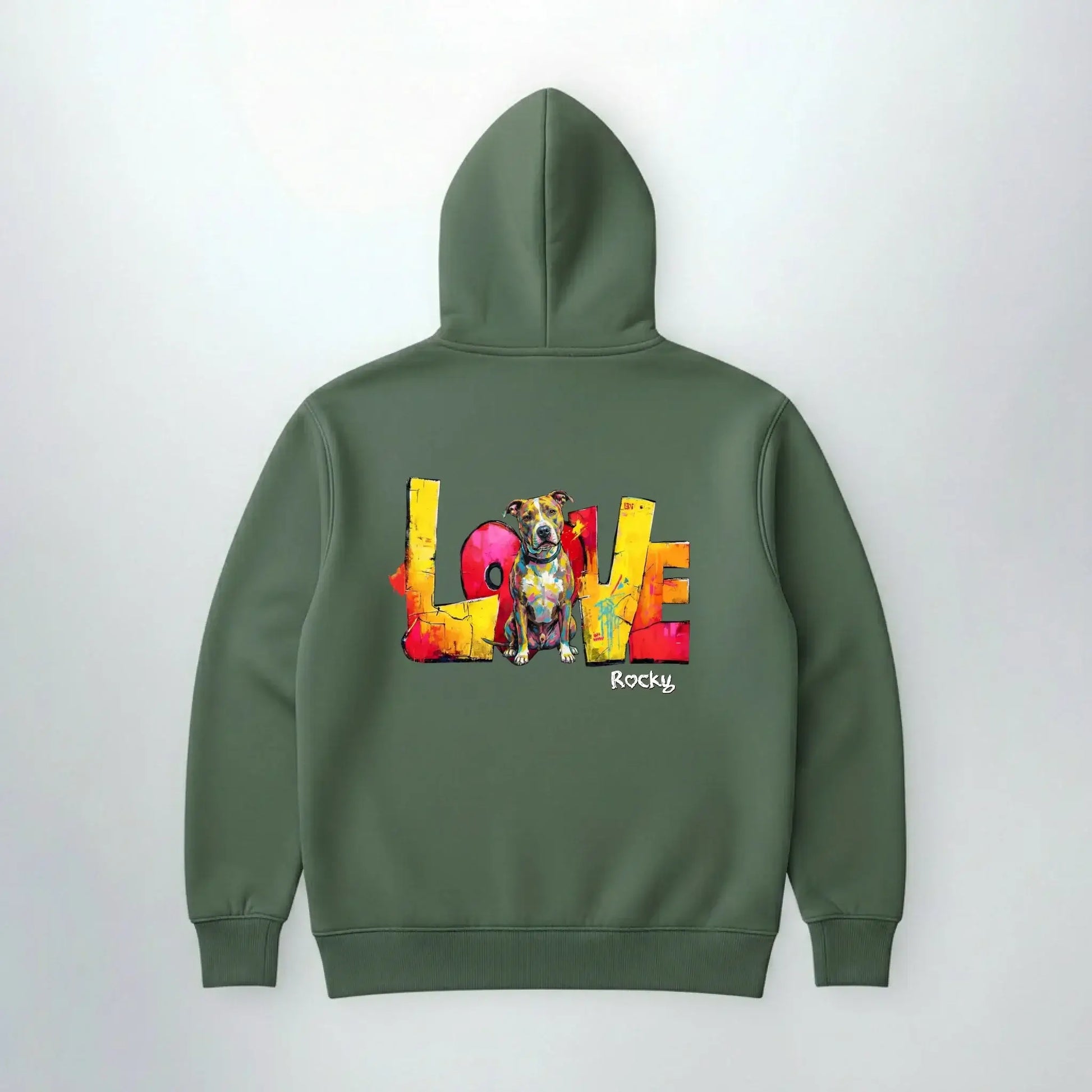 Sweat personnalisé LOVE avec motif de chien coloré, à porter au quotidien