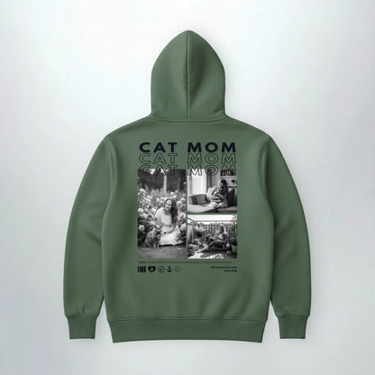 hoodie - back - military green