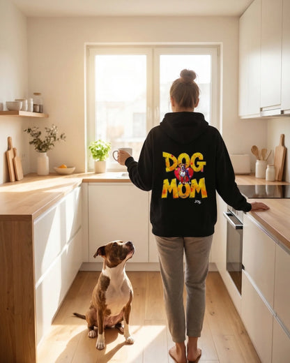 Sweat à capuche DOG MOM avec design de chien coloré