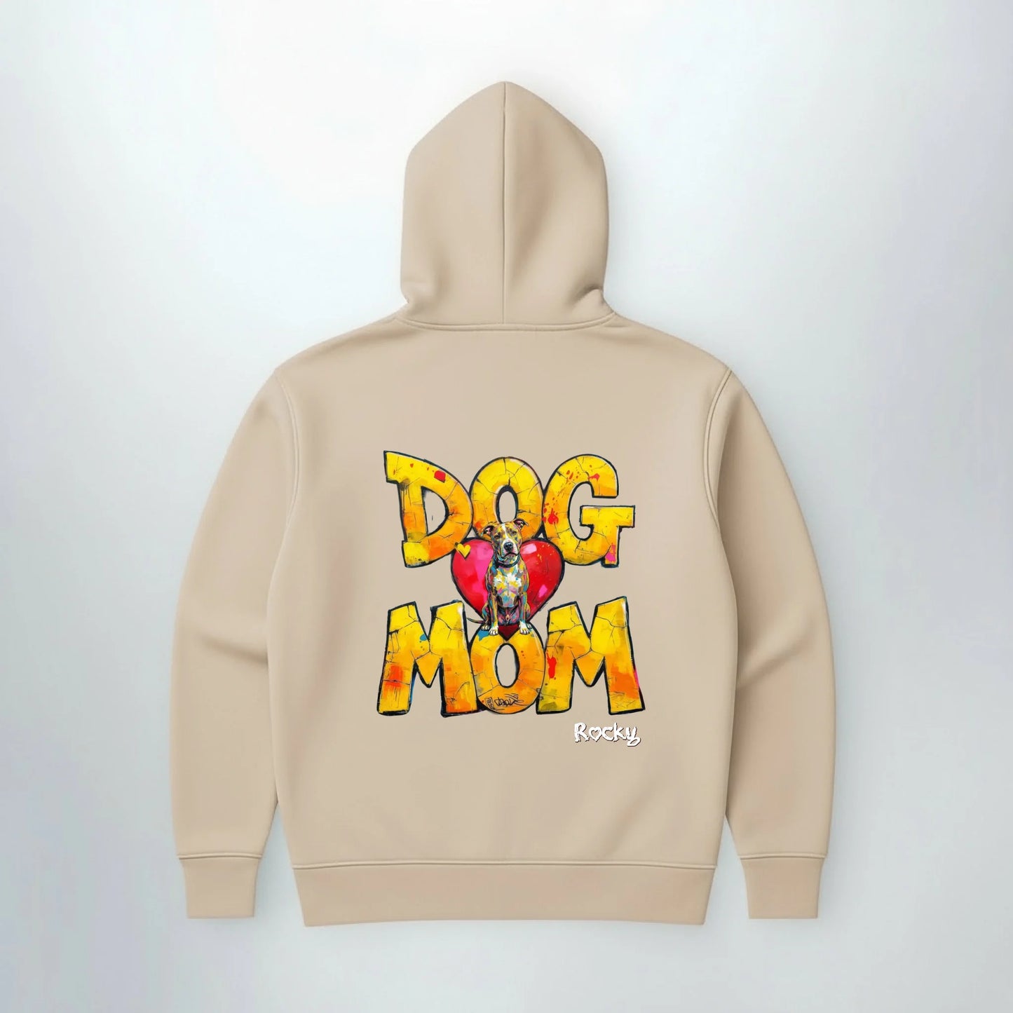 Hoodie DOG MOM mit Hundemotiv auf dem Ruecken