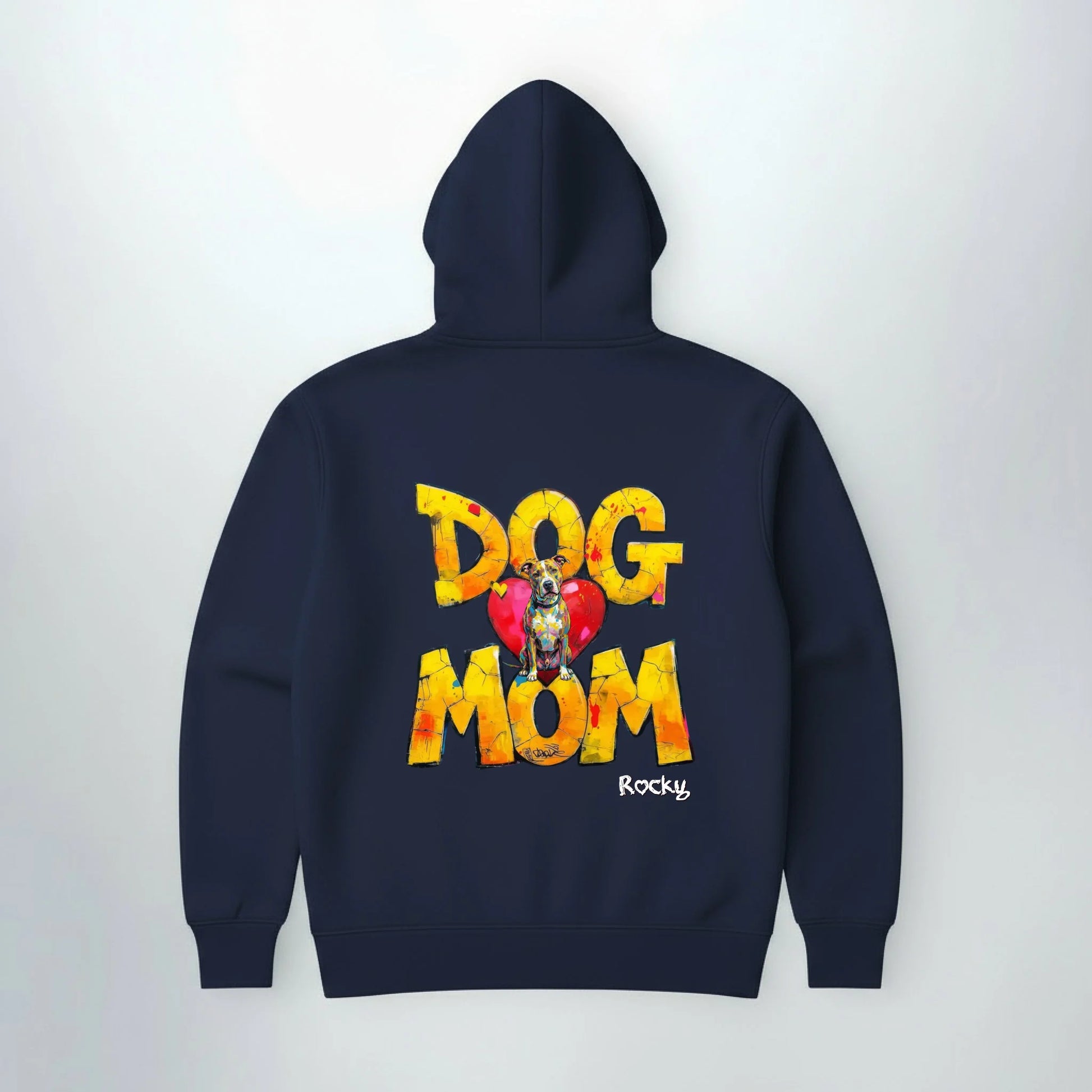 Personalisierter Hunde-Hoodie DOG MOM, Backprint