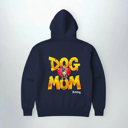 Personalisierter Hunde-Hoodie DOG MOM, Backprint