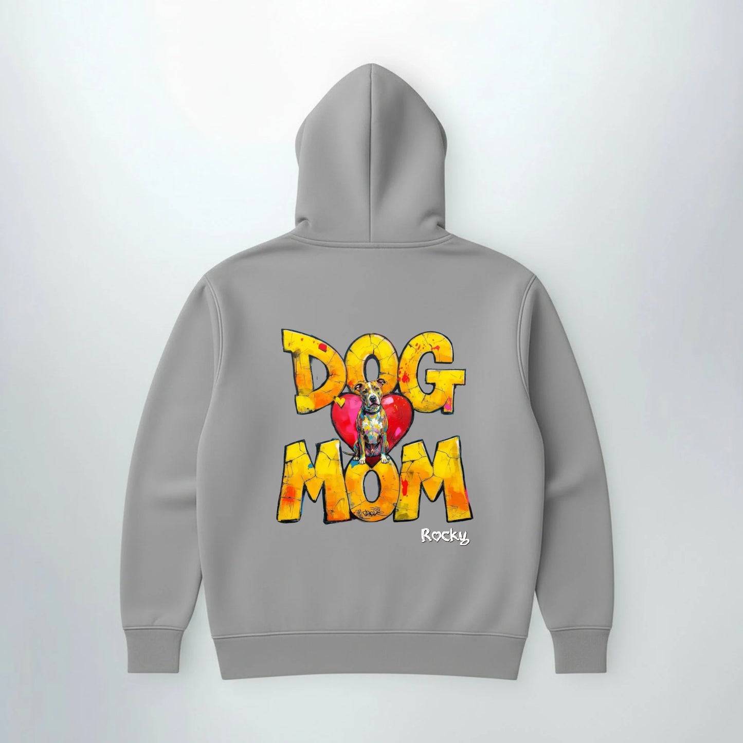 Hoodie DOG MOM, Rueckseite mit Pop-Art-Druck