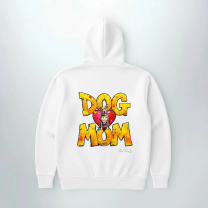 Hoodie DOG MOM in Weiss, Rueckansicht