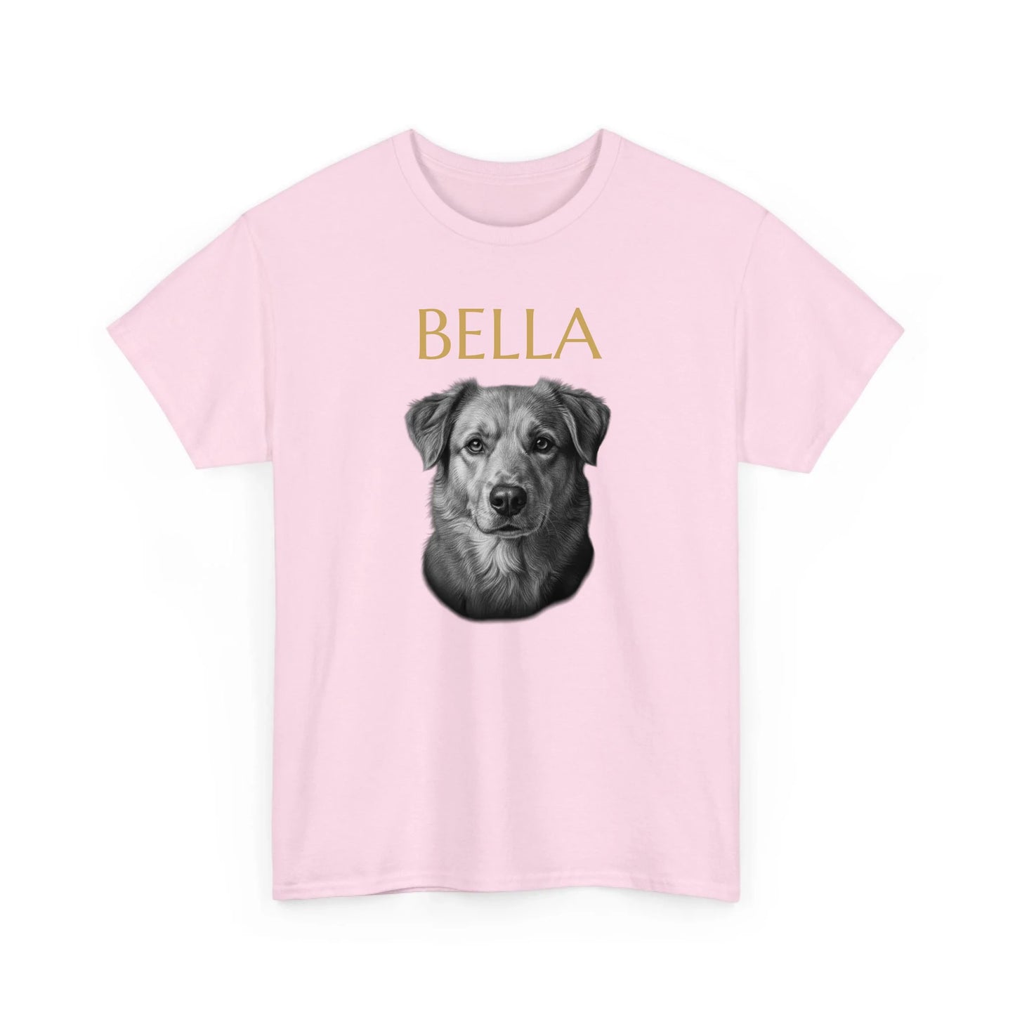 Personalisiertes T-Shirt Seelenblick mit Haustierporträt und Name – Rosa