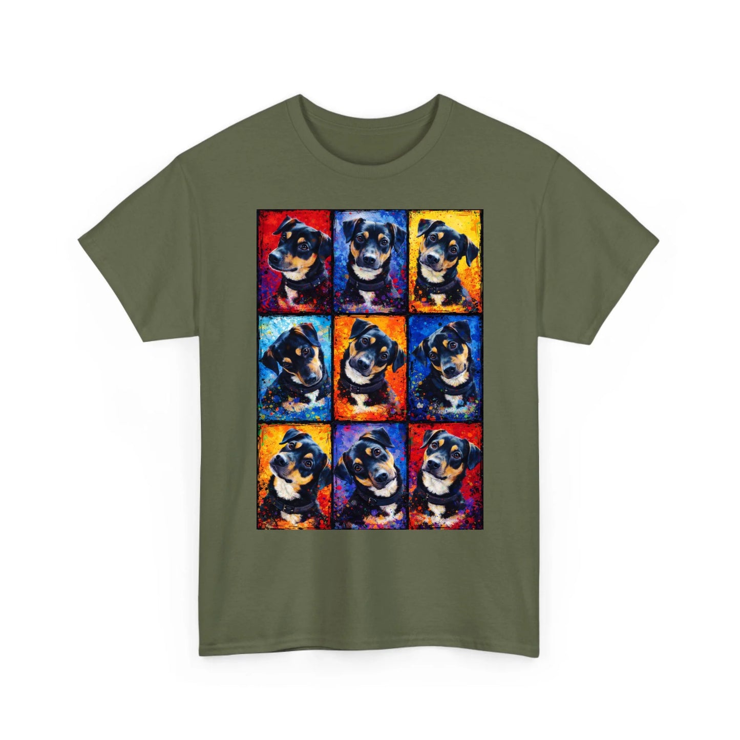 Dein Haustierfoto als buntes Splash-Kunstwerk auf dem T-Shirt