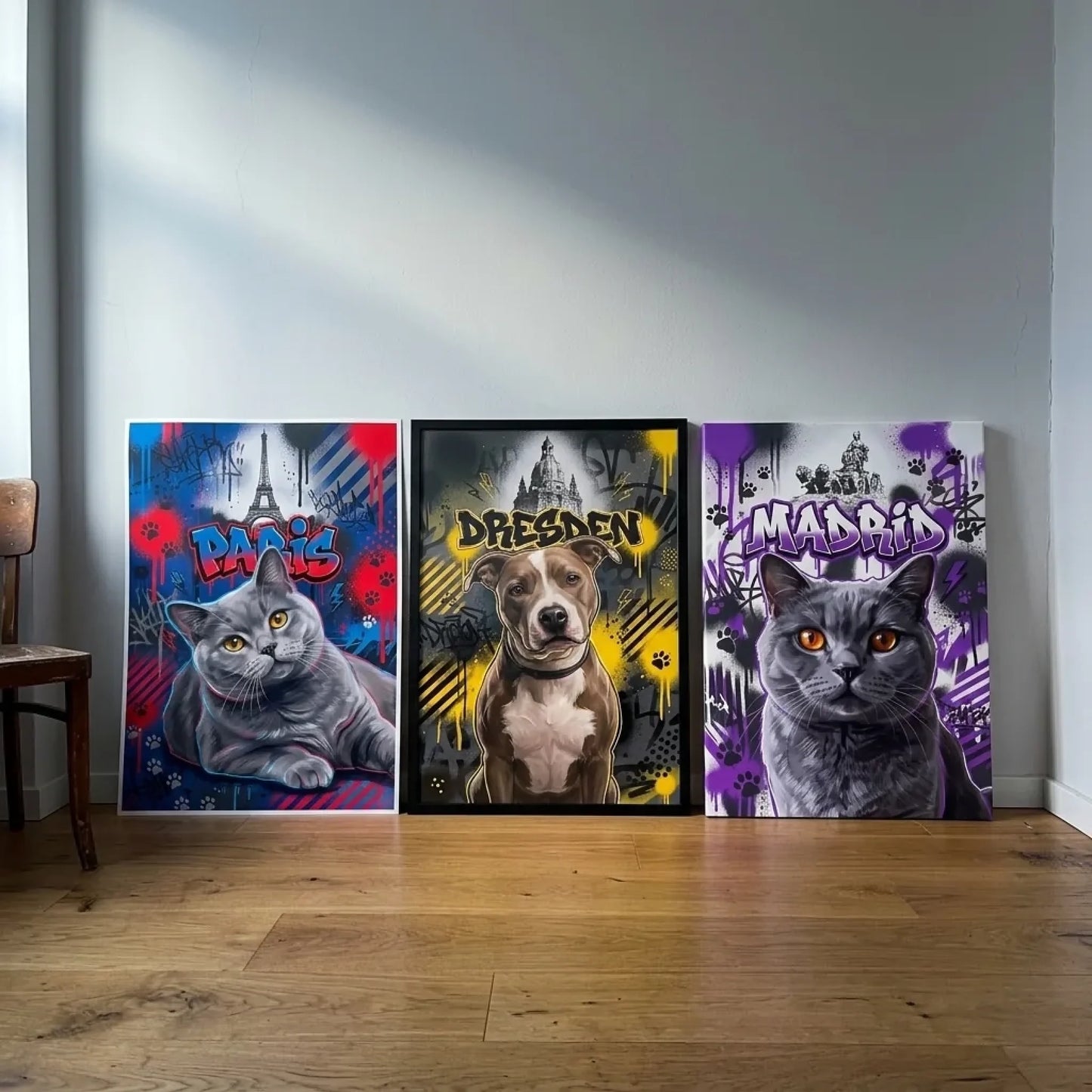 Alle drei Ausführungen des personalisierten Posters im Vergleich