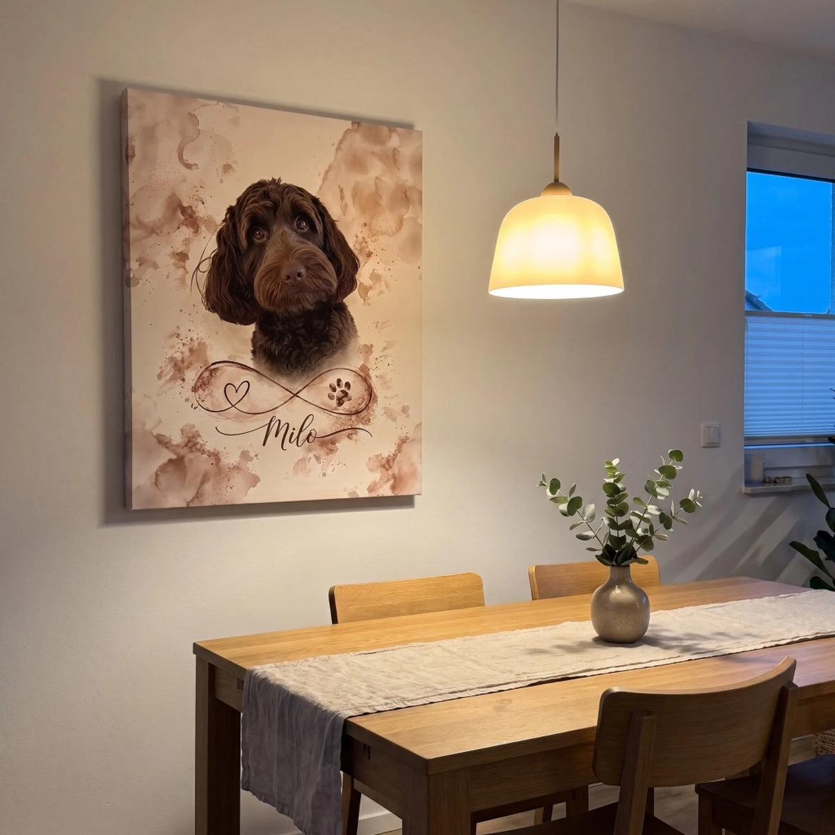 Leinwand Unendliche Liebe mit Cockapoo-Foto und Name
